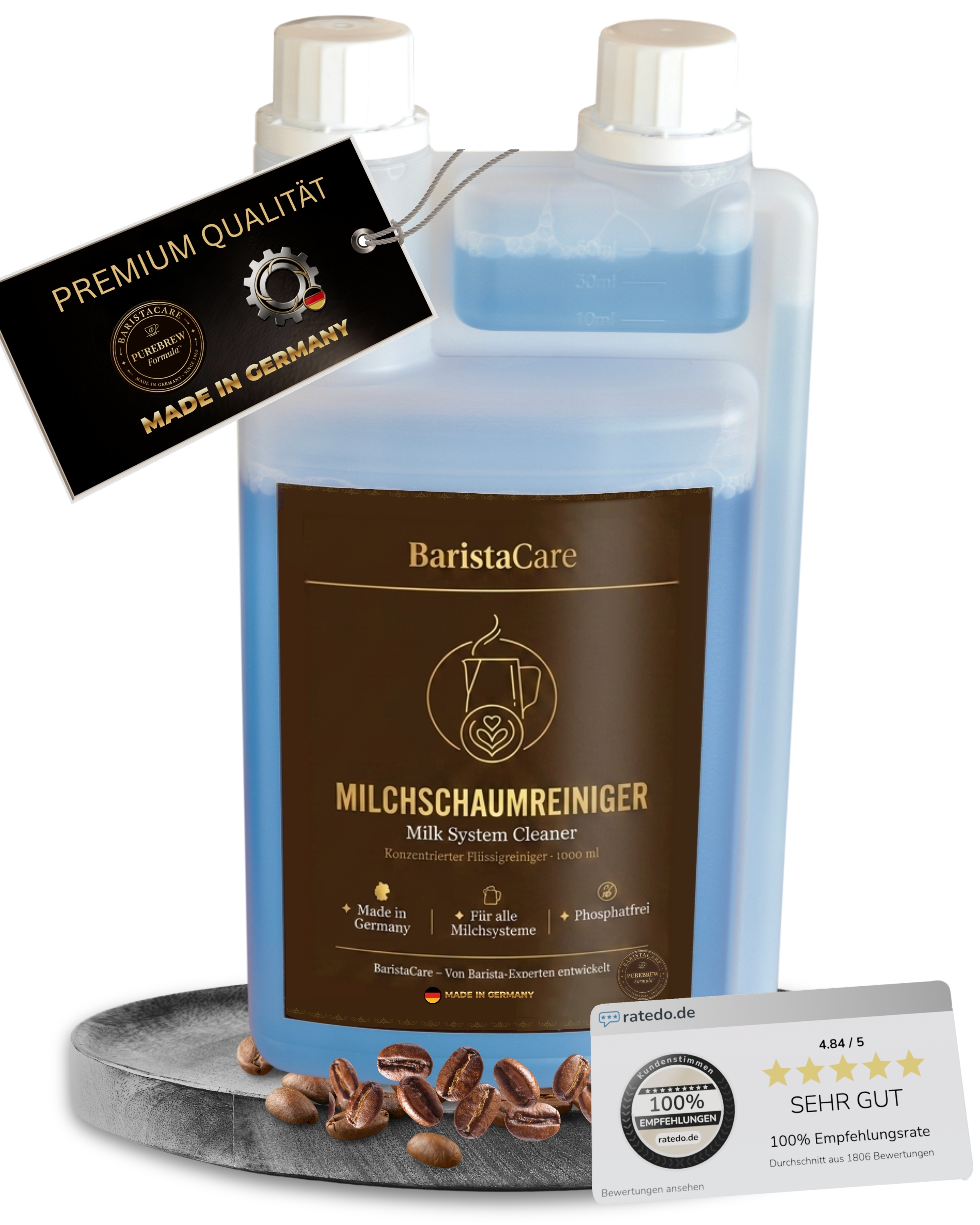 BaristaCare Milchschaumreiniger 1000ml – Konzentrat, Made in Germany